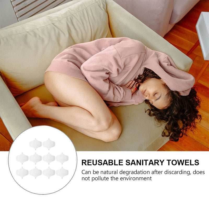 10pcs Washable Menstrual Cotton Pads Puerpera Napkins Cotton Towels - Image 5