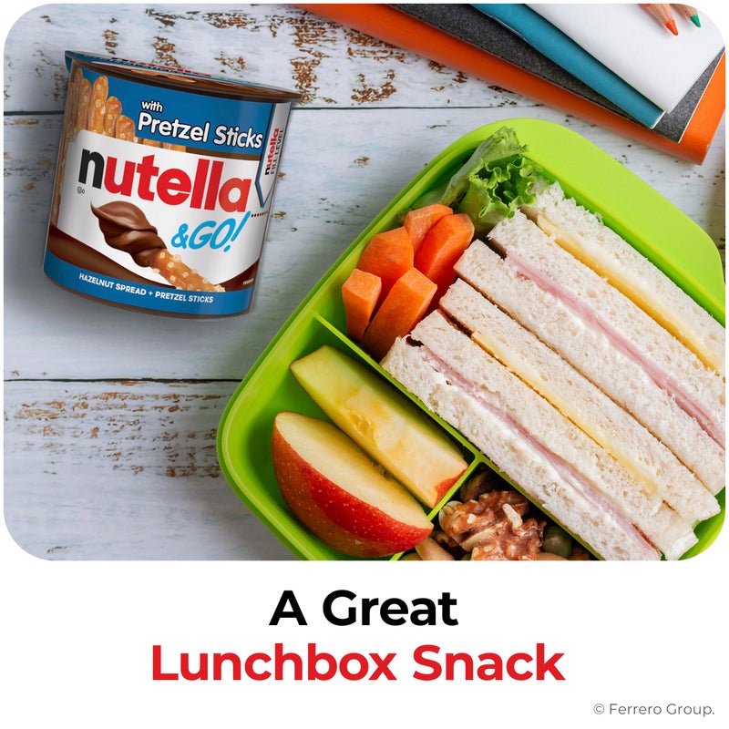 Nutella نوتيلا واذهب! كريمة البندق مع عيدان البريتزل، أكواب وجبات خفيفة جاهزة، 12 عبوة، 22.8 أونصة - Image 5