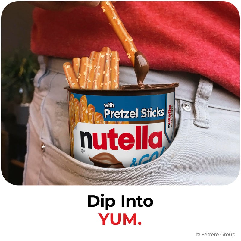Nutella نوتيلا واذهب! كريمة البندق مع عيدان البريتزل، أكواب وجبات خفيفة جاهزة، 12 عبوة، 22.8 أونصة - Image 3