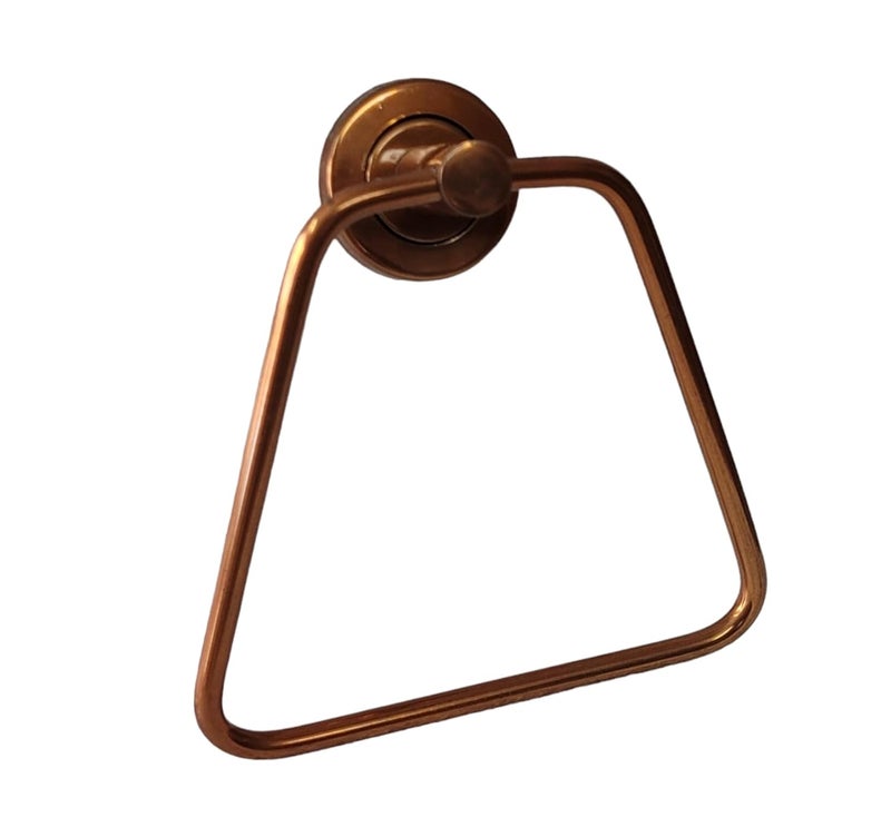 Nooks Stainless Steel Chrome Folding Towel Rack for BathroomTowel StandTower HolderTowel Hanger Double Towel Rod Size Tringle Shape Ring Pack of 3 Rose Gold Colour - Image 4