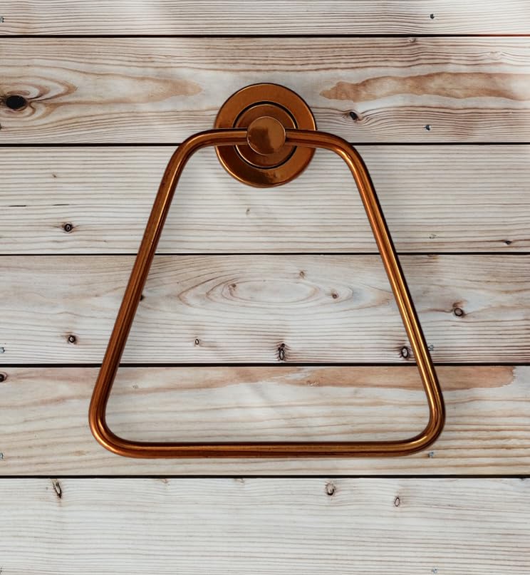 Nooks Stainless Steel Chrome Folding Towel Rack for BathroomTowel StandTower HolderTowel Hanger Double Towel Rod Size Tringle Shape Ring Pack of 3 Rose Gold Colour - Image 3