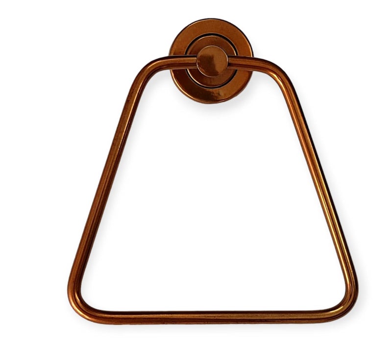 Nooks Stainless Steel Chrome Folding Towel Rack for BathroomTowel StandTower HolderTowel Hanger Double Towel Rod Size Tringle Shape Ring Pack of 3 Rose Gold Colour - Image 2
