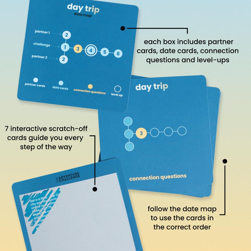 The Adventure Challenge Scratch-Off Date Idea for Couples | Date Night: Day Trip | Guided Road Trip Date with Surprise Activities | Unique Couples Gift, Anniversary or Wedding Gift - Image 3