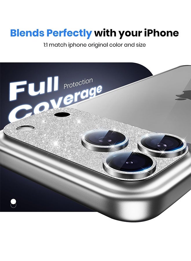 SUNDAREE واقي عدسة كاميرا iPhone 17 Pro - [مقاوم للكسر بدرجة عسكرية بطول 12 قدمًا] [امتصاص قوي] غطاء كامل من الزجاج المقوى 9H+ لشاشة الكاميرا، مناسب للجراب، فضي لامع - Image 3