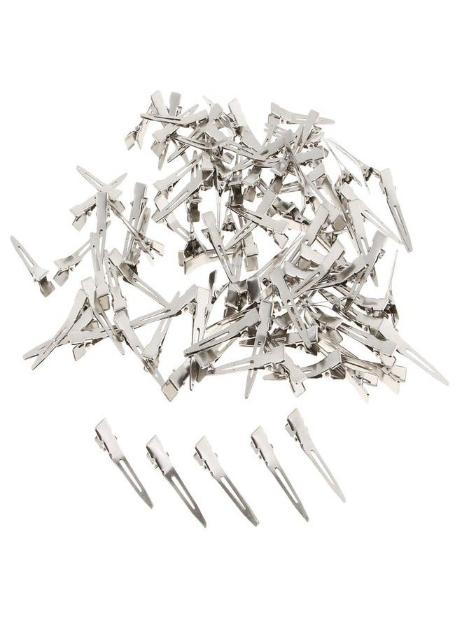 Generic 100Pcs Single Prong Metal Clips Duck Bill Sectioning Alligator Hair Clips - Image 2