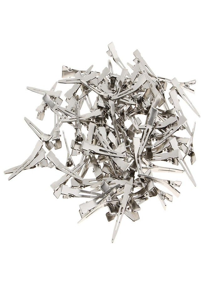 Generic 100Pcs Single Prong Metal Clips Duck Bill Sectioning Alligator Hair Clips - Image 1