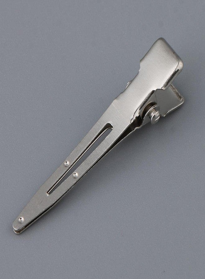 Generic 100Pcs Single Prong Metal Clips Duck Bill Sectioning Alligator Hair Clips - Image 3