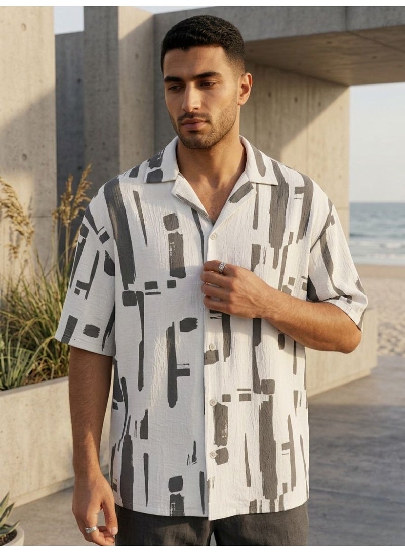 Hikes Men’s Premium Rayon Blend Printed Shirt – Lightweight, Breathable Summer Style - Image 1