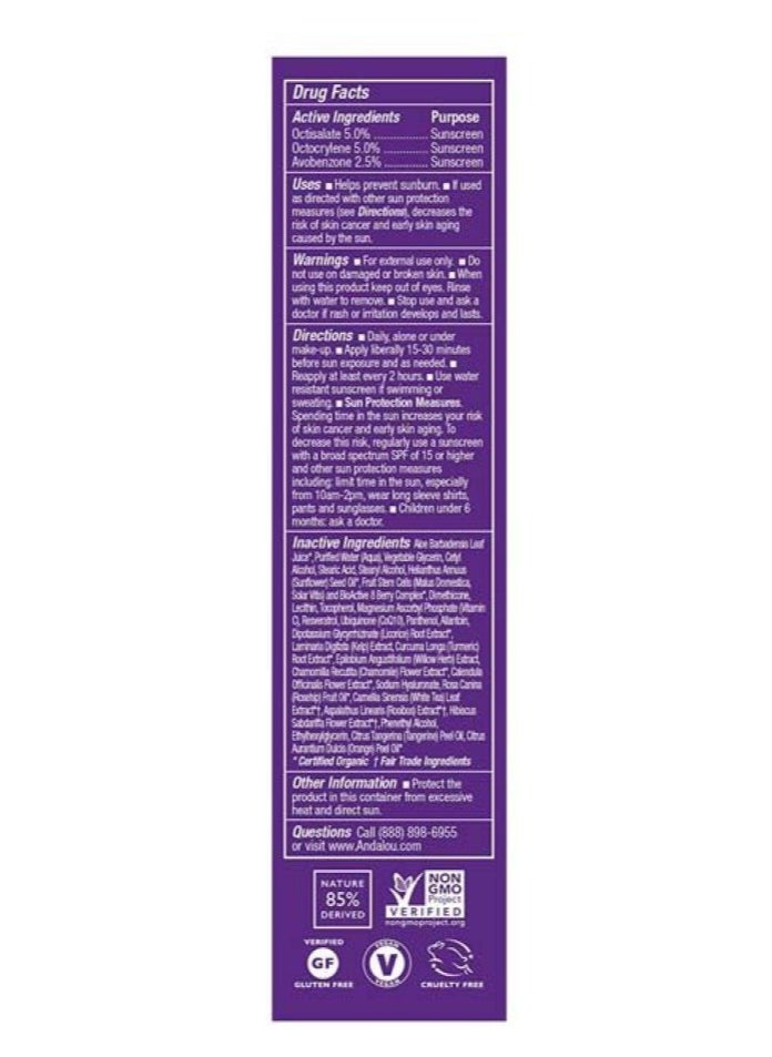 Andalou Natural Andalou Ultra Sheer Daily Defense Facial Lotion  - Image 2