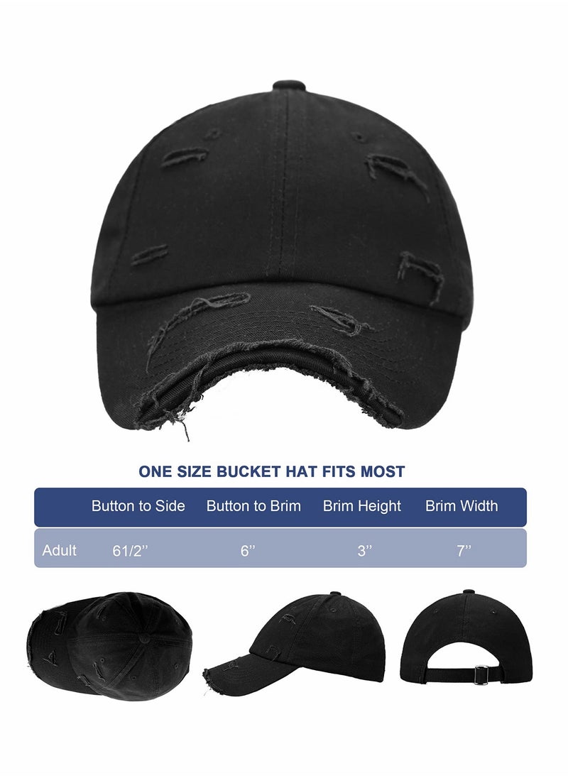 SYOSI White Vintage Distressed Hat Washed Baseball Cap Adjustable Cotton Dad Hat for Men Women  - Image 3