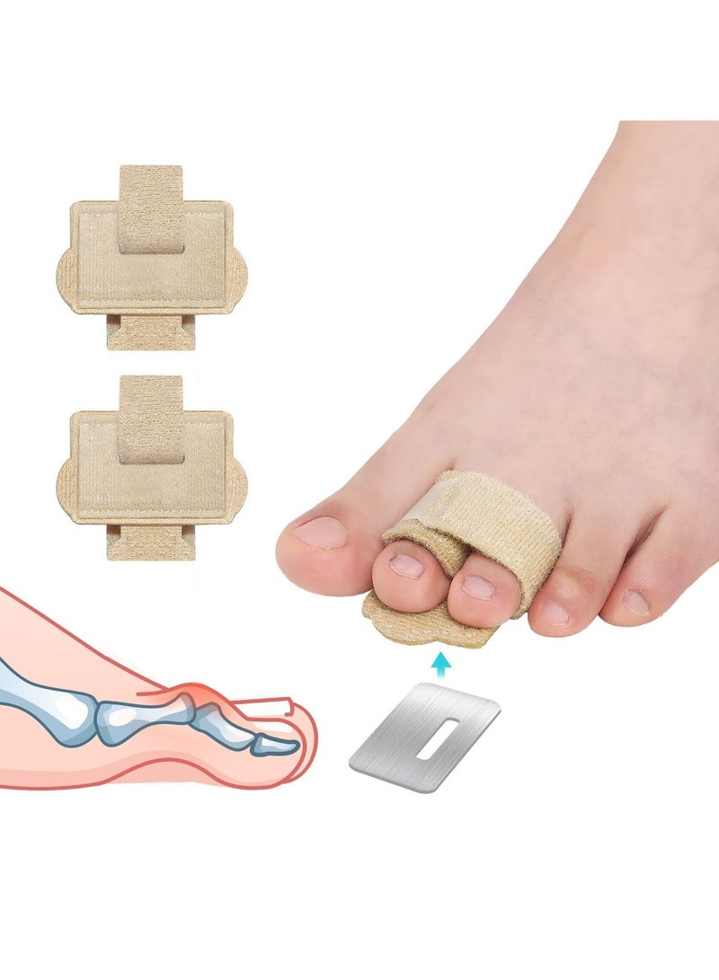 CMGTYYD 2PCS Fabric Hammertoe Pack, Hammertoe Corrector for Women and Men, Toe Splint for Curved Toes, Curled Toes, Bent Toes and Broken Toes, Toe Fixation Strap (Beige)  - Image 1