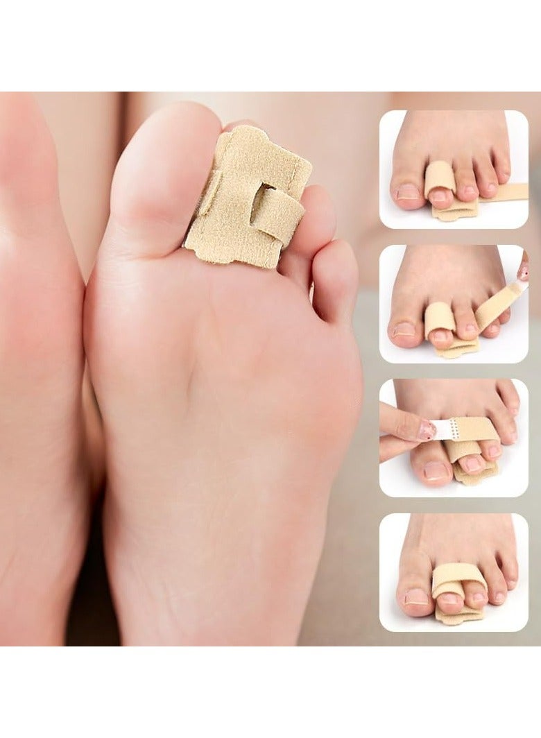 CMGTYYD 2PCS Fabric Hammertoe Pack, Hammertoe Corrector for Women and Men, Toe Splint for Curved Toes, Curled Toes, Bent Toes and Broken Toes, Toe Fixation Strap (Beige)  - Image 2