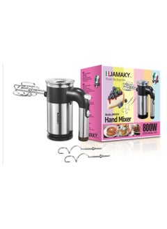 The Jamaki 800W 5 Speed ​​Stainless Steel Hand Mixer is a versatile kitchen tool designed to make baking and cooking easier. With its sturdy and ergonomic design, this hand mixer can meet your needs for mixing ingredients quickly and efficiently, mixing dough, whipping eggs and cream, and preparing baked goods and desserts. It has multiple speed settings that give you complete control over the mixing process for perfect results. The comfortable, lightweight handle makes it easy to use and control for long periods without fatigue. 6011 JMK