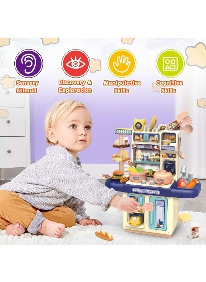Vixplorn 34PCS Kitchen Toy Set Simulated Cooking Toy Set Role-Playing Game With Realistic Steam and Lights For Girls' Play Birthday Gift Suitable for Girls and Boys Age 3 and Up - Image 5