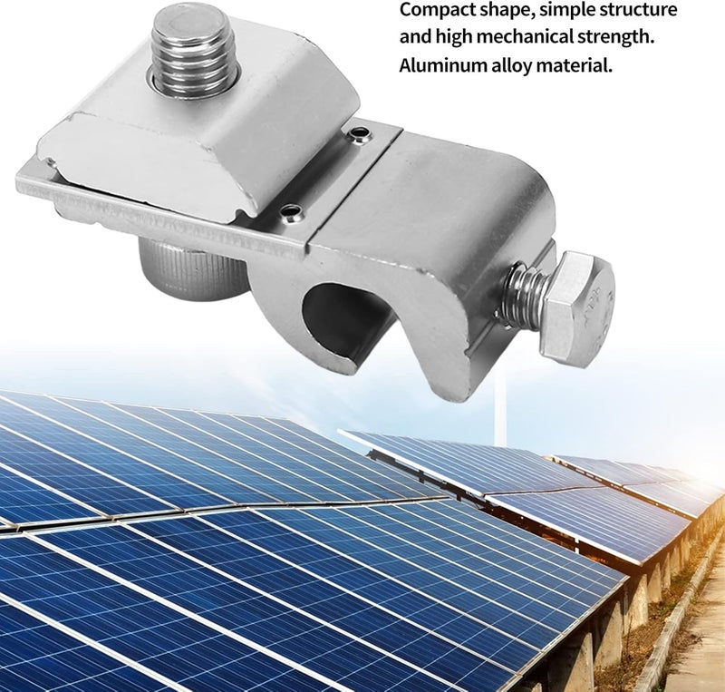 سهل الالتقاط والاستخدام مشابك التأريض الكهروضوئية (PV) مجموعة من 10 قطع من مشبك تأريض الألواح الشمسية M6 بتصميم بسيط وتركيب سريع وسهل لأنظمة الطاقة الشمسية والمصفوفات الكهروضوئية مواد صلبة متانة - Image 3