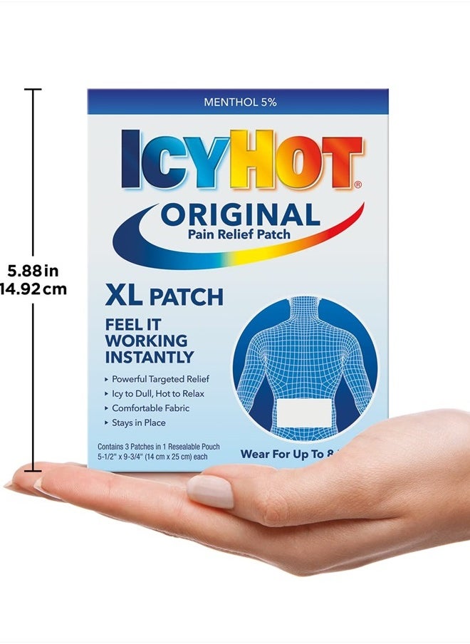Icy Hot - Extra Strength Medicated Patch, XL Back & Large Areas, 3 Count (Pack of 1) - Image 1