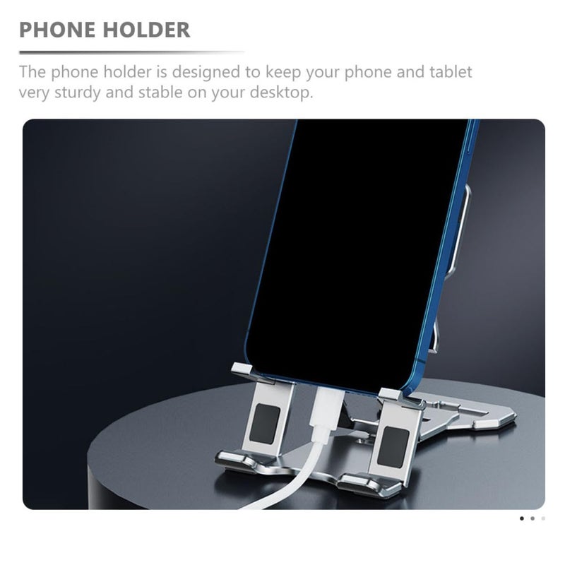 Foldable Silver Ultra Thin Phone Stand Tablet Support Desktop Holder for Travel Home Use - Image 4
