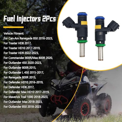 TWDRET 420874841 A2C95638300 Fuel Injector Fit for CanAm Renegade 850 20162023 Traxter HD8 2017 HD10 20172019 for Commander 800RMax 800R 2020 Maverick Trail 1000 20182023 Pack of 2 - Image 3