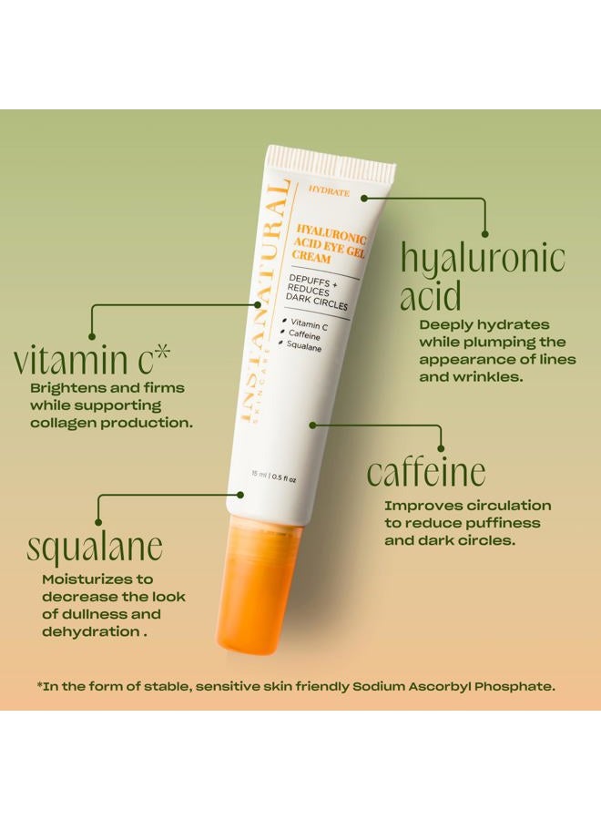 Instanatural , Hyaluronic Acid Eye Gel Cream, 0.5 fl oz (15 ml) - Image 3