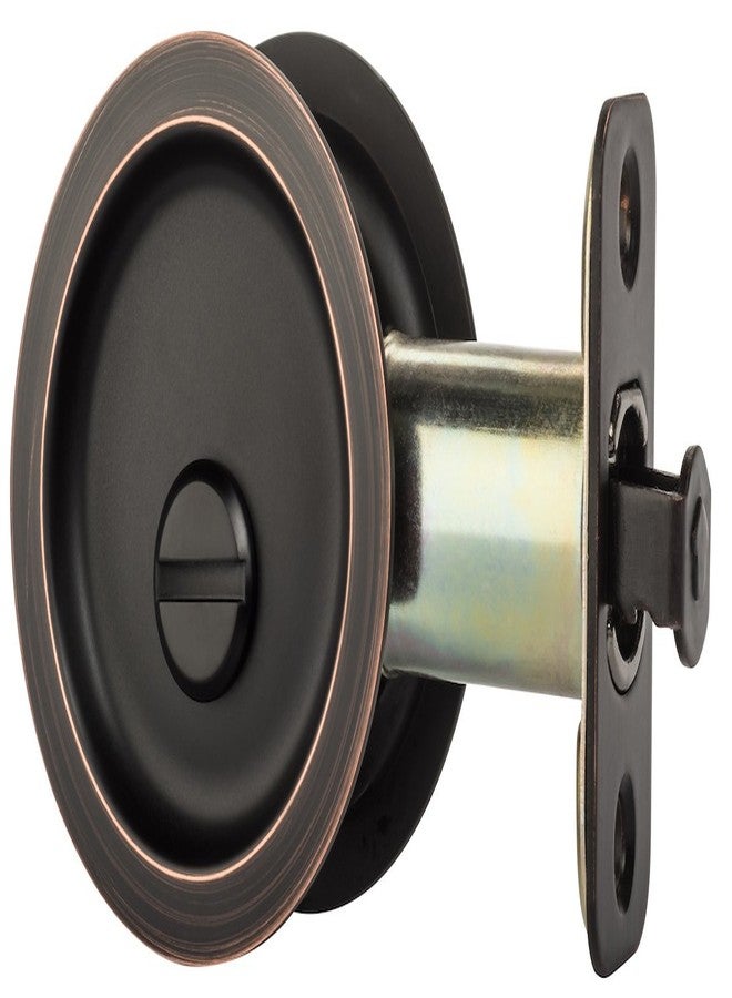 Dynasty Hardware Round Bed/Bath Privacy Pocket Door Latch Aged Oil Rubbed Bronze - Image 2