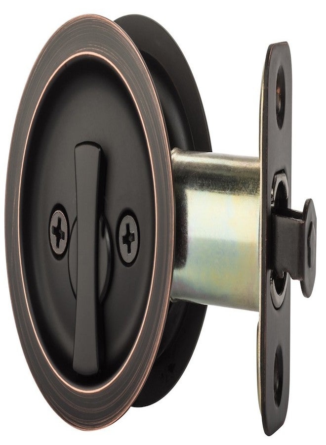 Dynasty Hardware Round Bed/Bath Privacy Pocket Door Latch Aged Oil Rubbed Bronze - Image 1
