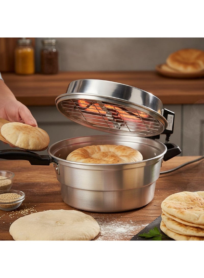 28-CM Multi-Purpose Mini Electric Oven – Versatile Bread Maker, Pizza Maker, Khameer Maker, and Arabic Lebanese Flatbread Maker - Image 4