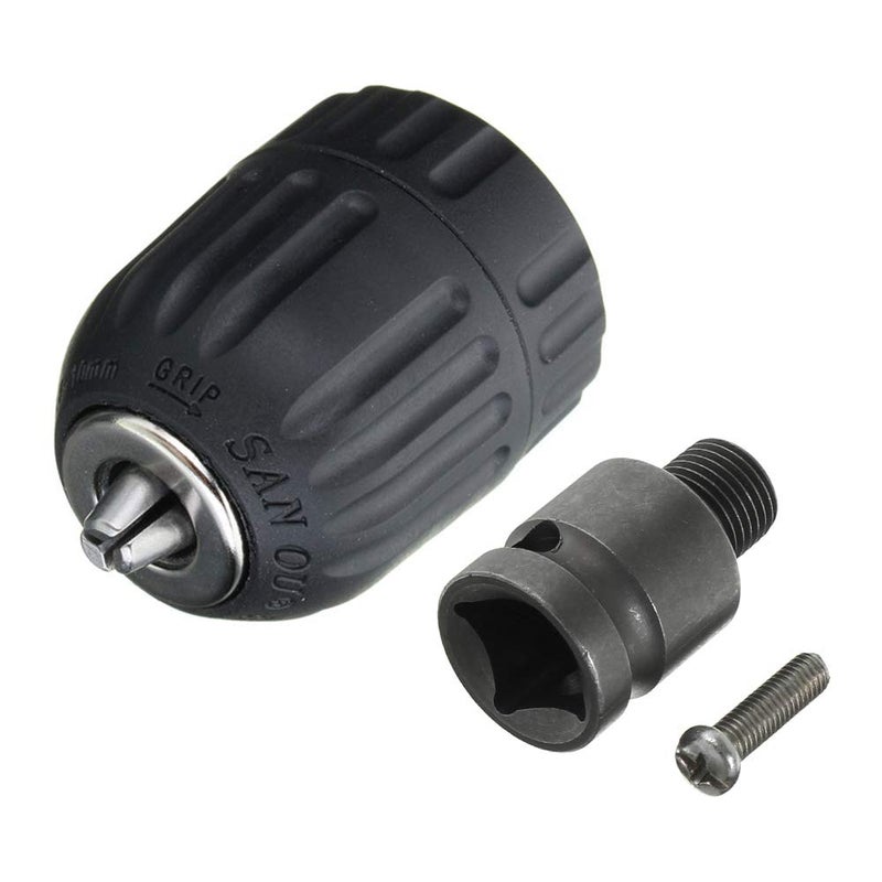 Yakamoz 0.8-10mm Keyless Drill Chuck Quick Change Converter Conversion Tool with 1/2 Inch Socket Square Female Adapter for Air Impact Wrench | 1/32" - 3/8" Capacity - Image 3