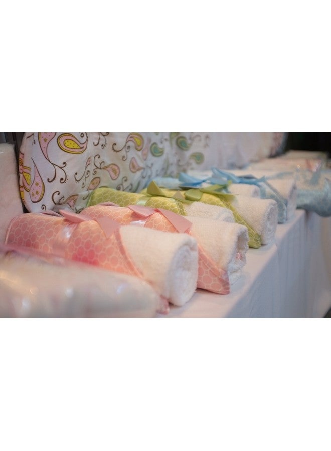 SwaddleDesigns Cotton Terry Velour Hooded Towel for Baby/Toddler, Absorbent with Satin Trim, Absorbent with Satin Trim, Kiwi Mini Mod Circles - Image 2