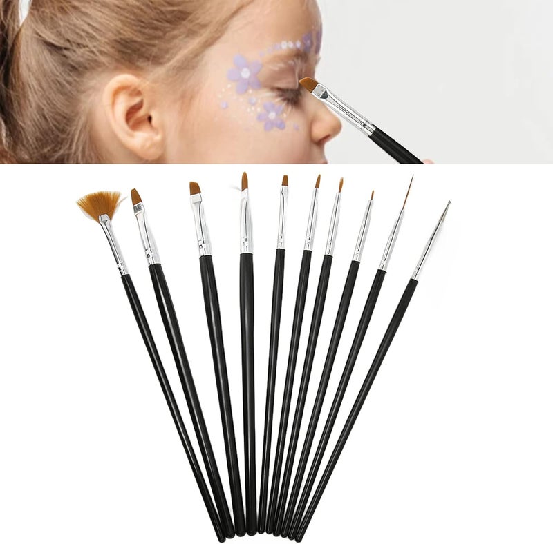 klarako Paint Brushes Set, 10 Pcs Artist Paint Brushes Set, Paint Brushes with Long Handle for Acrylic Oil Watercolor, Face Nail Art, Miniature Detailing and Rock Painting - Image 5
