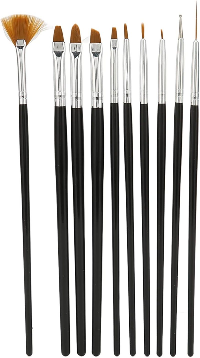 klarako Paint Brushes Set, 10 Pcs Artist Paint Brushes Set, Paint Brushes with Long Handle for Acrylic Oil Watercolor, Face Nail Art, Miniature Detailing and Rock Painting - Image 1