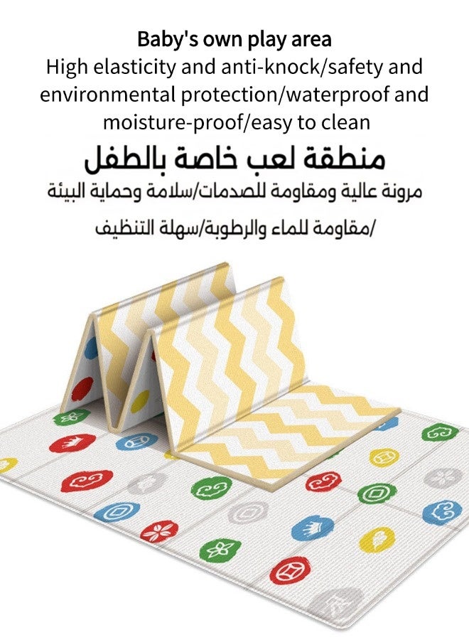 Vixplorn Large waterproof soft Newborn Games mat, baby floor mat, foldable baby play mat, indoor and outdoor reinforced crawling mat, suitable for home, kindergarten, outdoor and travel use (Size：200*180*1cm) - Image 2
