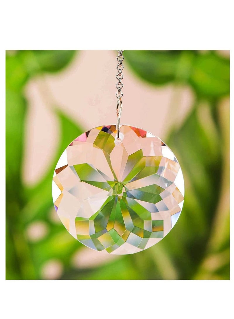 كابتن تيك Crystal Ball Prism Suncatcher, 2pcs Window Hanging Glass Rainbow Sun Catcher Pendant Ornaments with Chain for Home, Office, Garden, and Car Decoration - Image 5