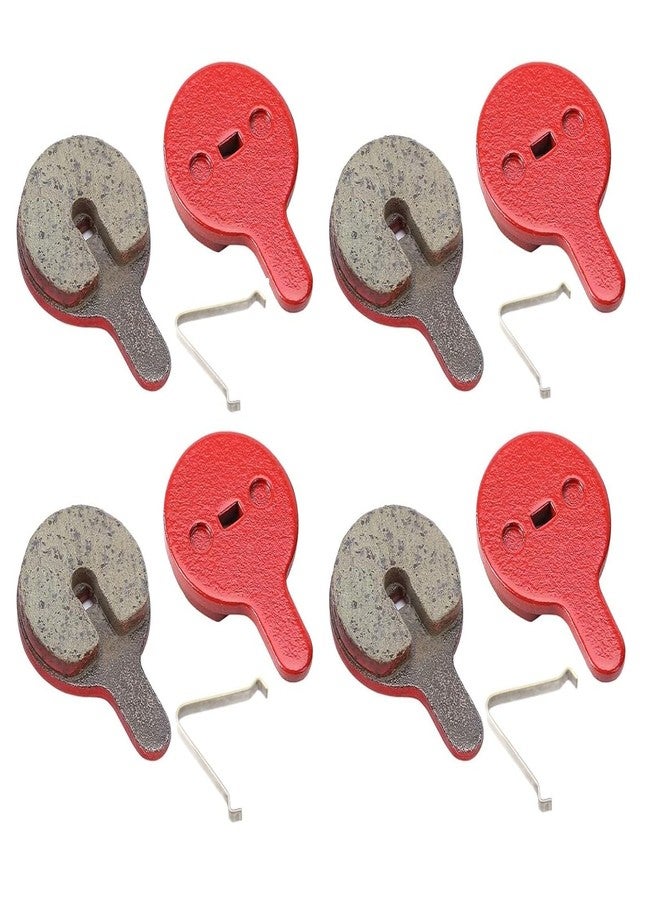 CYBIC Bicycle Disc Brake Pads, Semi-Metallic, Red and Black, 4 Sets with Installation Spring - Image 1