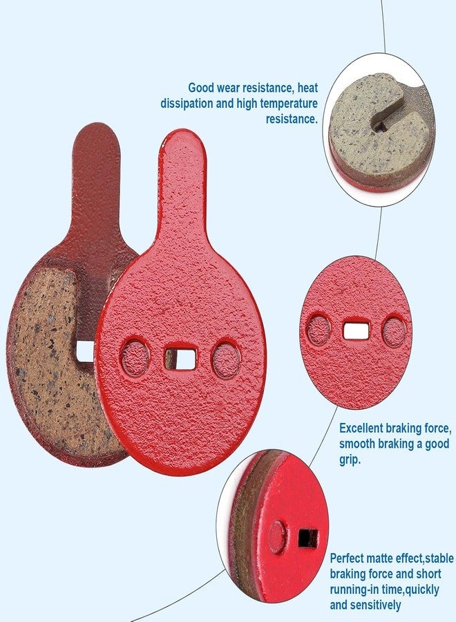 CYBIC Bicycle Disc Brake Pads, Semi-Metallic, Red and Black, 4 Sets with Installation Spring - Image 3