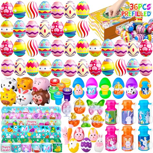 DMIGHT 36 PCS Prefilled Easter Party Favors Including Keychains Stampers Easter Party Decorations - Image 1