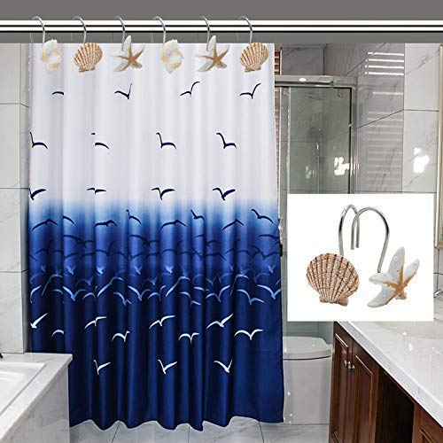 FINROS Seashell Shower Curtain Hooks,12PCS Anti Rust Decorative Resin Hooks for Bathroom, Baby Room, Bedroom, Living Room Decor (Light Brown Seashell) - Image 5