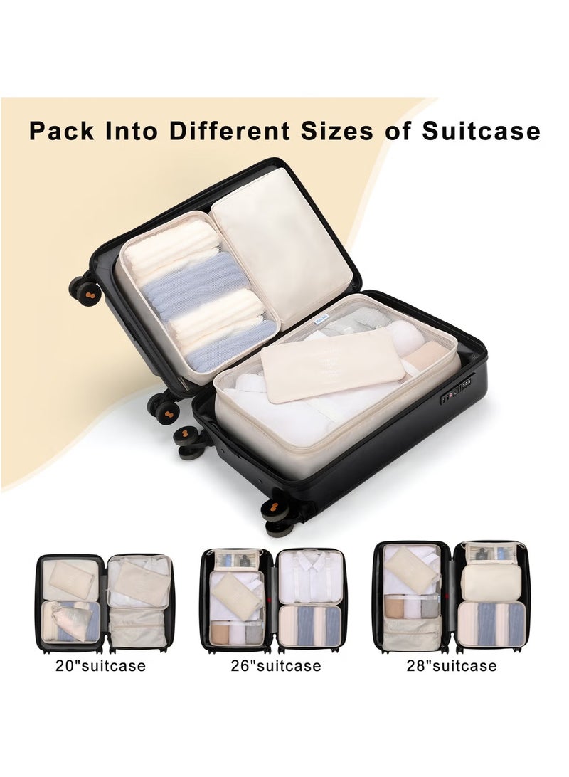 Rock Pow Packing Cubes for Suitcase 8Pcs Beige Packing Cubes for Storage Luggage Packing Organizer Travel Packing Cubes Set Clothes Shoes Storage for Travel Essential - Image 4