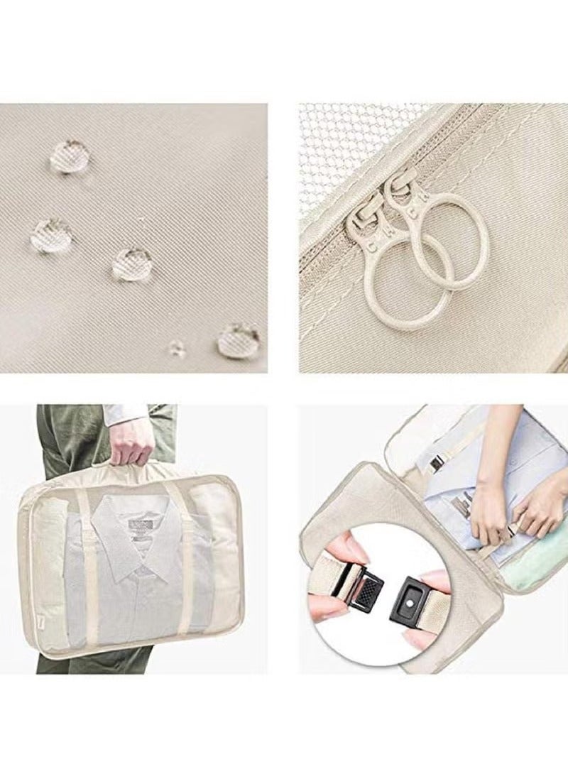 Rock Pow Packing Cubes for Suitcase 8Pcs Beige Packing Cubes for Storage Luggage Packing Organizer Travel Packing Cubes Set Clothes Shoes Storage for Travel Essential - Image 5