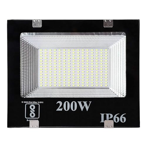 Desidiya® 200W Led Flood Light, IP66 Waterproof Led Lights with 120° Wide Beam | Halogen Light, Focus Led Lamp Light for Yard, Showroom, Shop, Factory, Warehouse, Temple, Tent (Cool White)-Pack of 6 - Image 2