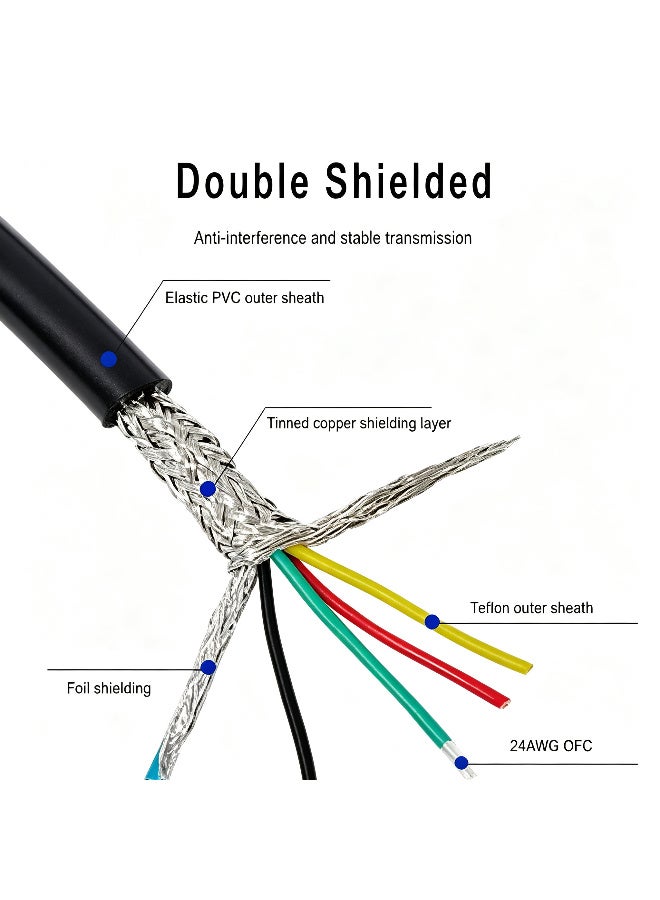 Arceyoo XLR Microphone Cable Male To Female 3 Pin Cannon Balanced Extension Cable for Recording Applications, Mixers, Speaker Systems, DMX Lights,Mixer,Amplifiers (5M/16.4Ft) - Image 3