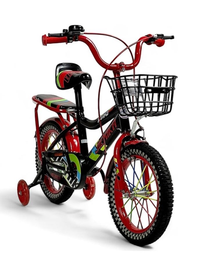 Jiekai Kids Bike for Ages 5-9 Years Old Children,14-Inch Style Kid's Bikes with Training Wheels, Children Bicycle with Additional Seat and Front Basket, Children Bicycle for Kids and Toddler  - Image 2