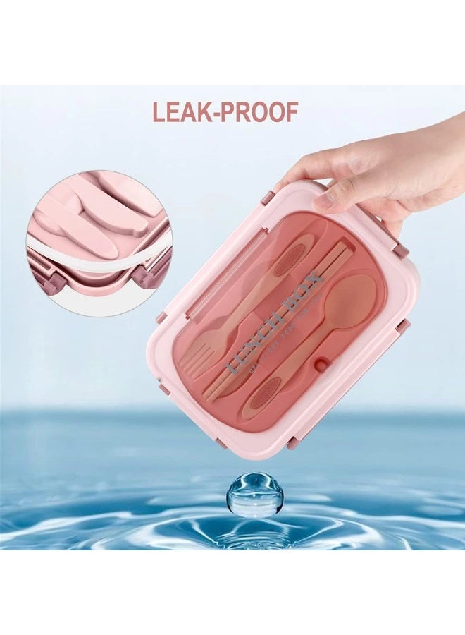 شيبشيب علبة غداء بسعة 1200 مل مانعة للتسرب مع أدوات الطعام، حاويات غداء محمولة بثلاثة أقسام - Image 3