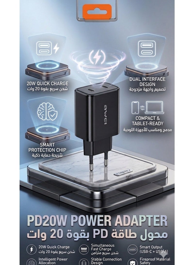 Awei Power Adapter PD62-EU Black