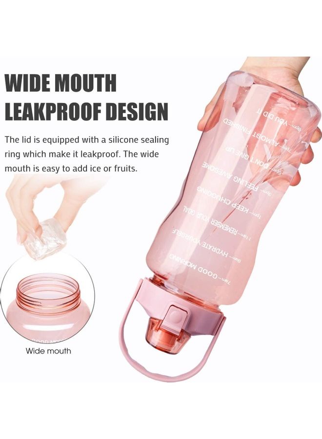 Gallon Large Motivational Sports Water Bottle With Time Marker And Straw - Image 4