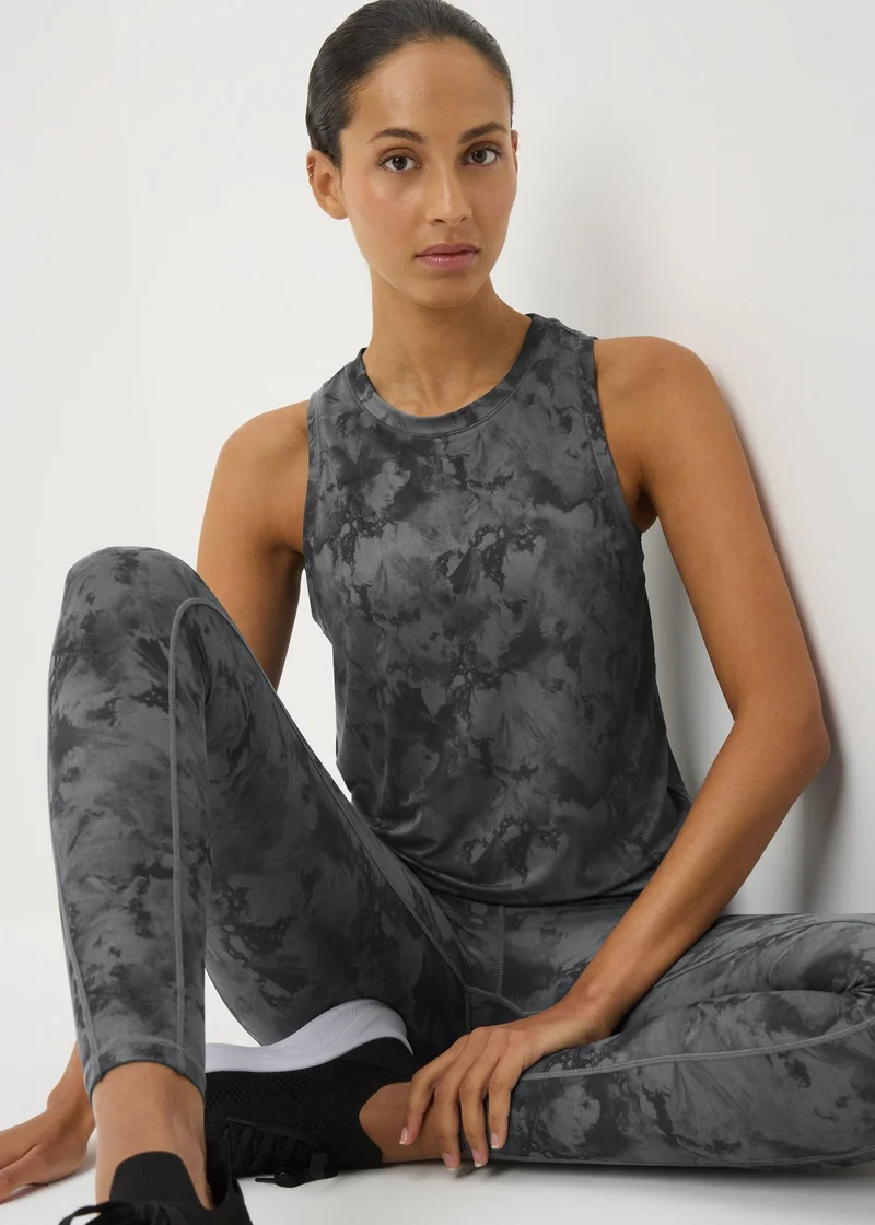 Matalan Souluxe Grey Smoke Print High Neck Vest Top