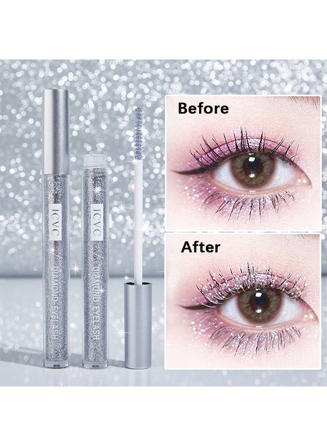 ICVC Diamond Eyelash Star Tear Mascara - Waterproof Shimmer Colored MascaraCharming Longlasting Mascara Perfect for Stage Party Wedding Music Festival Very Sparkling Eyes Makeup - Image 1