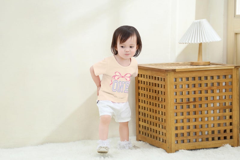 TITKKOP Baby Girl 1st Birthday Shirt,First Birthday Outfit Girl - One Year Old Short Sleeve Tee(9-12M,Beige) - Image 5