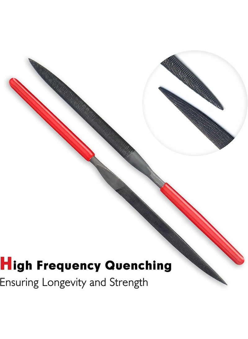 10-Piece Needle File Set – Hardened Alloy Steel Mini Files – Precision Hand Tools with PVC Pouch and Dipped Handles for Metal, Wood & Plastic - Image 4