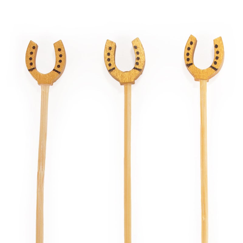 BambooMN 39 Decorative Bamboo Horseshoe Cocktails Hors Doeuvres Fruit Sandwich Skewers Picks for Catered Events Holidays Restaurants or Buffet Party Supplies 200 Pieces