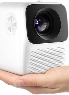Portable Smart TV Projector for Bedroom Wall, 150 ANSI Lumen, Native 1080p HD, Android OS with Build-in APP & Speaker, Connect iPhone/Android Phone with 2.4G WIFI/Bluetooth/HDMI- L2 (Black & White)